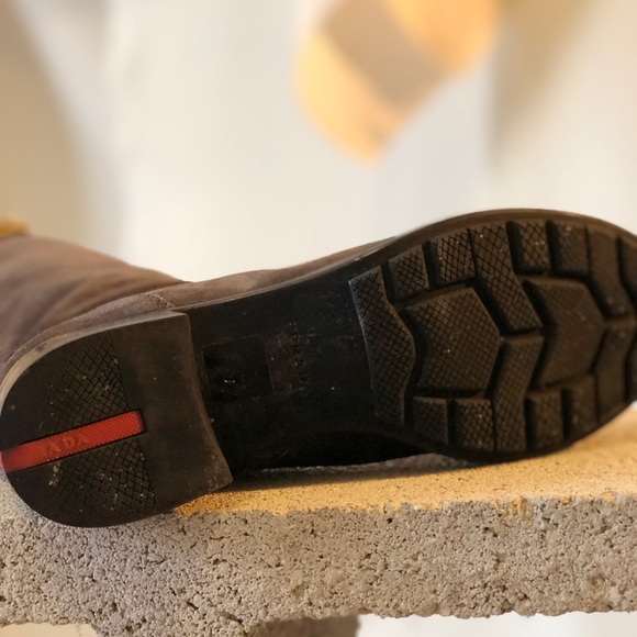 Prada - Brown Suede Riding Boot - Picture 3 of 8